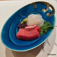 玄斎 - 明石の天然真鯛と天然本鮪 中トロの造り