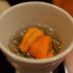 赤坂 きた福 - 広島産ジュンサイと雲丹 2014.6.x