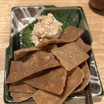 よしじ - クリームチーズかえし漬け蕎麦チップ！！