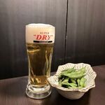 蟹ろく - 枝豆と生ビールも頼める飲み放題