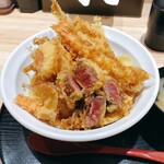 天丼 天たま家 - 新春スペシャルの天丼。和牛がレア！美味しい