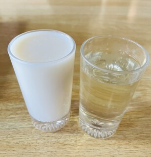 手打そば 本陣 - にごり酒＆佐久の花