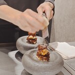 八重洲 steak & seafood 鉄板焼き 一心 - ビーフシチュー、ハンバーグ、ペコリーノチーズ、マッシュポテト トリュフ 旨い！