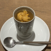 Grand Bleu Gamin - 宮古牛コンソメと雲丹を浮かべた♦︎モッツァレラチーズ茶碗蒸し♦︎