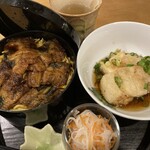 川常 - 【家でカスタマイズ】ご飯に錦糸卵を敷き詰めて、その上に厚めに削ぎ切りした鰻を好きなだけ♪好みの味に仕上げたタレを回しかけて♪お正月用の残りの具材 鍋用お豆腐→揚げ出し豆腐 、大根→なますに。