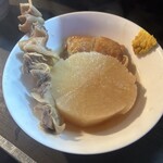 中州屋台 紀文 - おでん盛り合わせ（大根、牛すじ、ぎょうざ天）