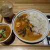 スープストックトーキョー - 温野菜とチーズのブラウンシチューと北インド風バターチキンカレーのセット（黒糖ジンジャーエール）①