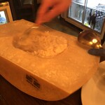 イル・パチョッコーネ・カゼイフィーチョ - パルミジャーノのリゾット。パスタの代わりに選択可能。