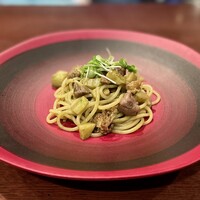 祗園245 - ジェノベーゼ ヒレ肉 山伏茸 茄子 水菜のマイクロハーブ
