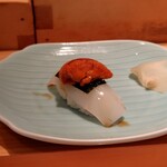 鮨 波やし - いか雲丹のせ