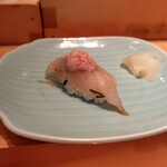 鮨 波やし - カワハギ肝のせ