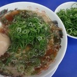 来来亭 - 味玉ラーメンネギ多め別皿で