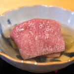 Niku no Takumi Miyoshi - Shabu-shabu of Strip Loin and Green Asparagus (actually Kumamoto-grown Red Eggplant) – May 2024