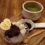 北斎茶房 - ミニ大納言あんみつセット