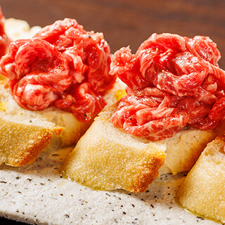 SNS-Worthy ◎ Bruschetta with Grilled A5 Wagyu Yukke