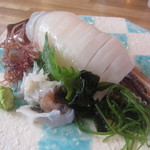 朝獲れの、いかのお刺身（６８０円）