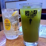 石狩亭 - 見た目で分かる緑茶ハイの濃度