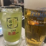 串カツ田中 - 生ビール＆緑茶ハイ
