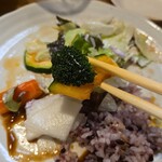 キッチン ブルー グローブ - 南瓜とブロッコリー