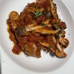 ショクジノアトリエ イタリアン南森町 - 豚肩ロース　柚子胡椒トマトソース