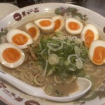 天下一品 - こってり特大にニンニク増し増し＆煮卵4個トッピング①