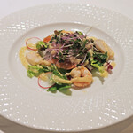 ＴＳＵＫＩＭＩＳＯ - ランチコース 3500円 の海鮮のシーザーサラダ風