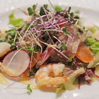 ＴＳＵＫＩＭＩＳＯ - ランチコース 3500円 の海鮮のシーザーサラダ風