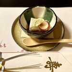 祇園 京料理 花咲 - 百合根豆腐 飛子 管牛蒡