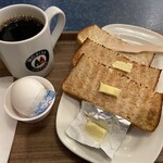 モリバコーヒー - モーニングEセット　珍しくマーガリンが付いています