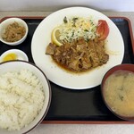 食堂 愛津屋 - 豚ステーキライス（1200円）