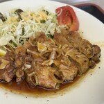 食堂 愛津屋 - 豚ステーキライス（1200円）