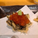 天ぷらとワイン 小島 - いくらカナッペと……