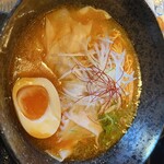 らぁめん みこと - 海老出汁ラーメン　海老ワンタン追加