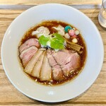 宍道湖しじみ中華蕎麦 琥珀 東京本店 - 限定味噌赤だし中華蕎麦¥1300TPチャーシュー5枚¥500ワンタン2個¥200