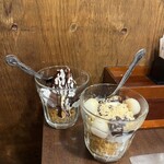 やきやき鉄板 ぼんくら家 - ミニパフェ(チョコ・黒蜜きなこ)