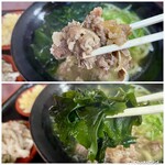 金比羅うどん - 上 牛バラ肉
下 多めのワカメ