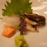 味 ふくしま - とり貝が少し炙っています