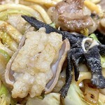 大阪屋 - ホルモンうどん定食¥1050外　美味い。うどんは細切れ。次回は単品大盛りで食べたい。美味い。