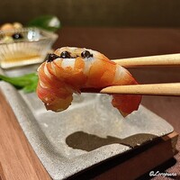 お料理 七草 - キャビアが射込まれた海老