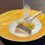 料理屋 自在 - 本日の鮮魚 ・牡蠣・百合根のフロマージュブラン