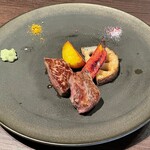 料理屋 自在 - 黒毛和牛リブロース・季節野菜