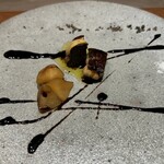 八重洲 steak & seafood 鉄板焼き 一心 - 鴨のフォアグラ、　バルサミコソース