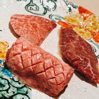 恵比寿 うしみつ - 塩ダレ焼き肉の三点盛り