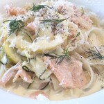 TWELVE ON THE PARK BAR & GRILL - サーモンとズッキーニのレモンクリームタリアッテレ