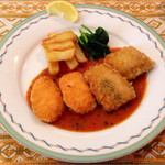 Gurume, Borudo - 魚料理“サーモンと鰹のパン粉焼き”