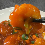 中華料理 天心 - 大きなエビ