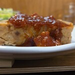 キッチン ブルー グローブ - 横から、厚めのテリーヌ