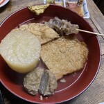 弁慶 - おでん〔大根・ガンモ・ゲソ天・牛すじ〕