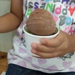 エフ ラテ - アイスクリーム ダブル 400円　(チョコレート＋抹茶）