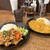 タイ料理ジャンピー - 料理写真:ハーフ＆ハーフ：シーフードカレー 、クアクリン（旨辛豚ひき肉ライス）